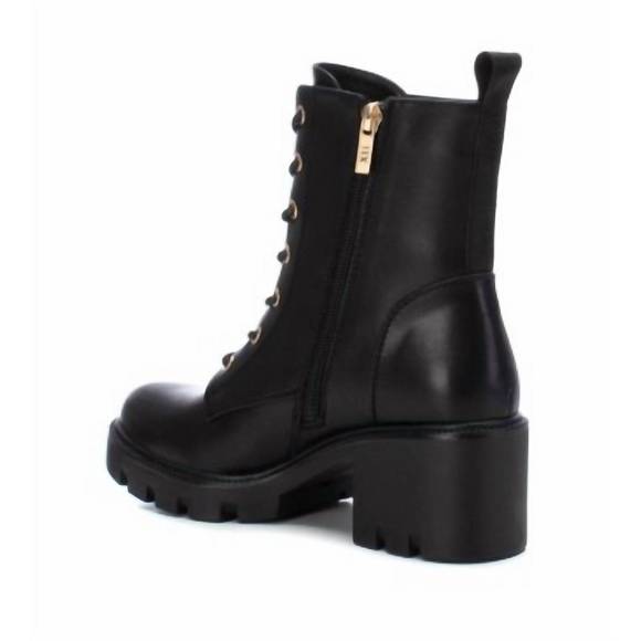 NEW XTI women's lace-up chunky booties in black - Picture 2 of 2